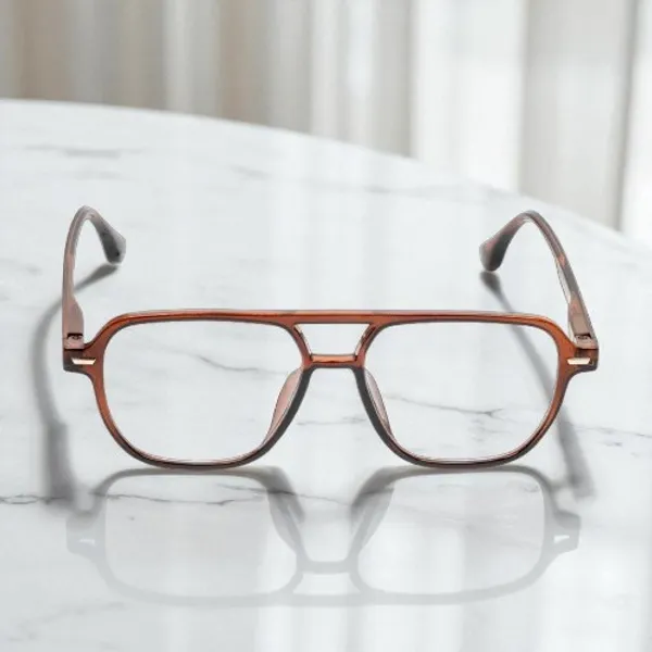 Transparent_&_Brown_Tr_Full_Rim_Double_Mat_Finish_Eye_Frames_For_Unisex_|_Blue_Ray_Zero_Power