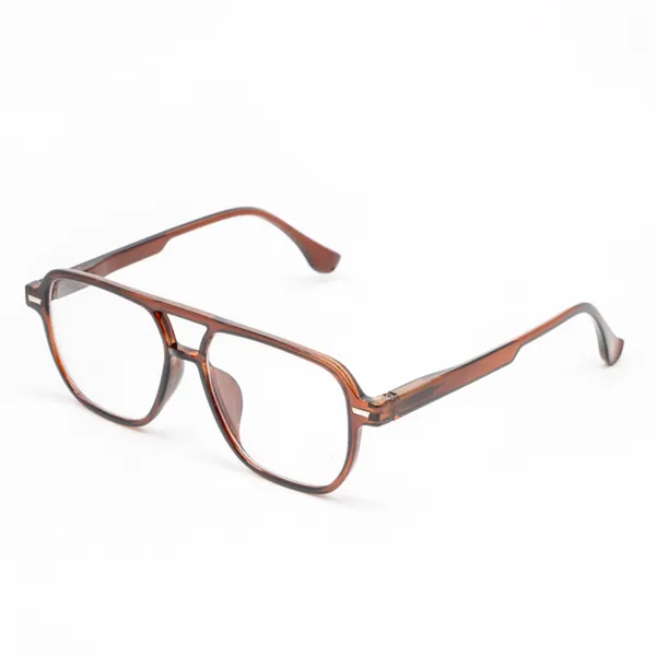 Transparent_&_Brown_Tr_Full_Rim_Double_Mat_Finish_Eye_Frames_For_Unisex_|_Blue_Ray_Zero_Power