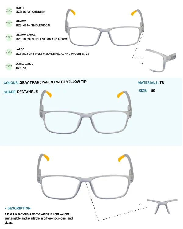 Gray_&_Transparent_&_Yellow_Recatngle_Shape_Tr_Full_Rim_Frames_Lightweight_Eyeframes_And_Eyewear_For_Unisex_|_Blue_Ray_Zero_Power