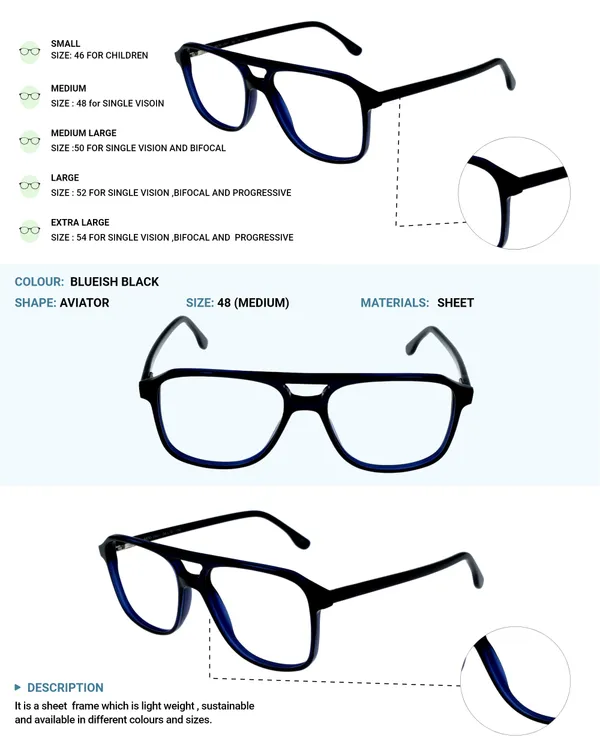 Bluish_Black_Aviator_Shaped_Premium_Acetate_Full_Rim_Lightweight_Premium_Eye_Frames_For_Unisex_|_Blue_Ray_Zero_Power