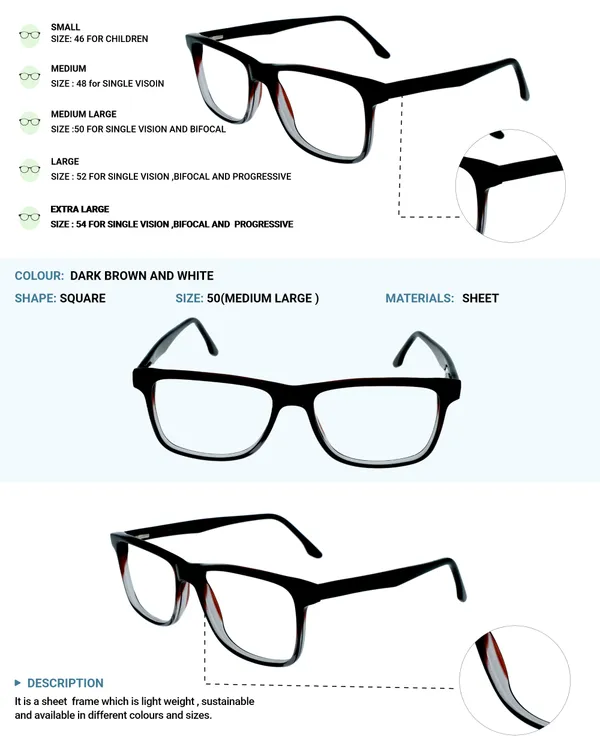 Dark_Brown_&_White_Square_Shaped_Premium_Acetate_Full_Rim_Lightweight_Premium_Eye_Frames_For_Unisex_|_Blue_Ray_Zero_Power