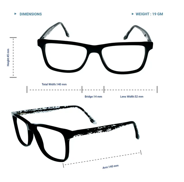 Black_&_White_Square_Shaped_Premium_Acetate_Full_Rim_Lightweight_Premium_Eye_Frames_For_Unisex_|_Blue_Ray_Zero_Power