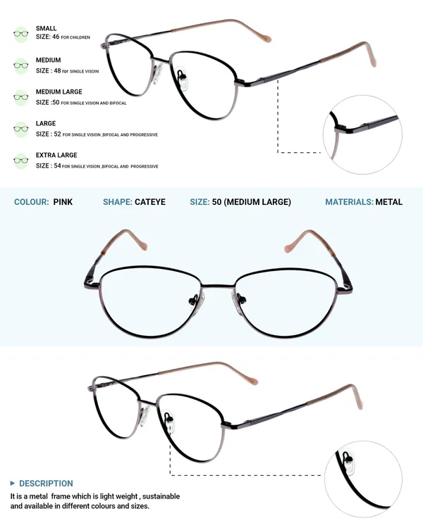 Pink_Premium_Metal_Frames_For_Unisex_|_Blue_Ray_Zero_Power