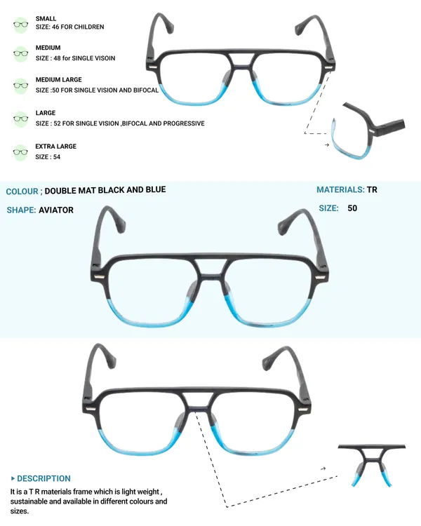 Black_&_Blue_Tr_Full_Rim_Mat_Finish_Leopard_Print_Eye_Frames_For_Unisex_|_Blue_Ray_Zero_Power