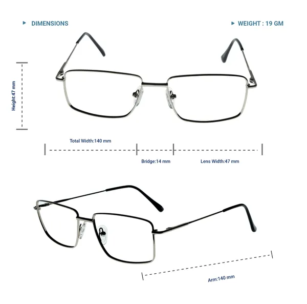 Silver_Premium_Metal_Frames_For_Unisex_|_Blue_Ray_Zero_Power