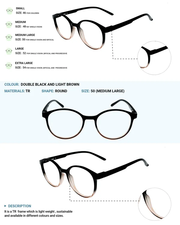 Black_&_Light_Brown_Round_Shape_Tr_Full_Rim_Frames_Lightweight_Eyeframes_And_Eyewear_For_Unisex_|_Blue_Ray_Zero_Power