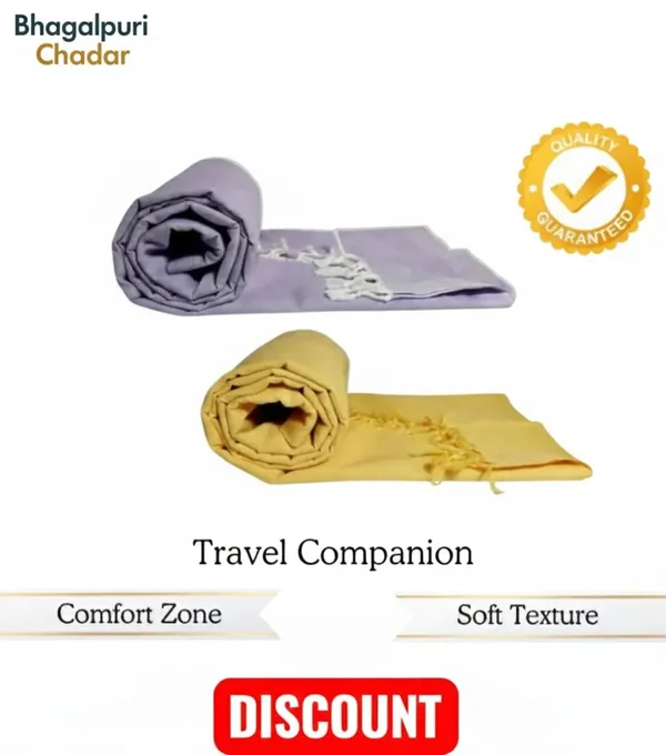 Purple_And_Yellow_Solid_Abstract_Single_Ac_Blanket_Silk_Bhagalpuri_Chadar_Pack_Of_2
