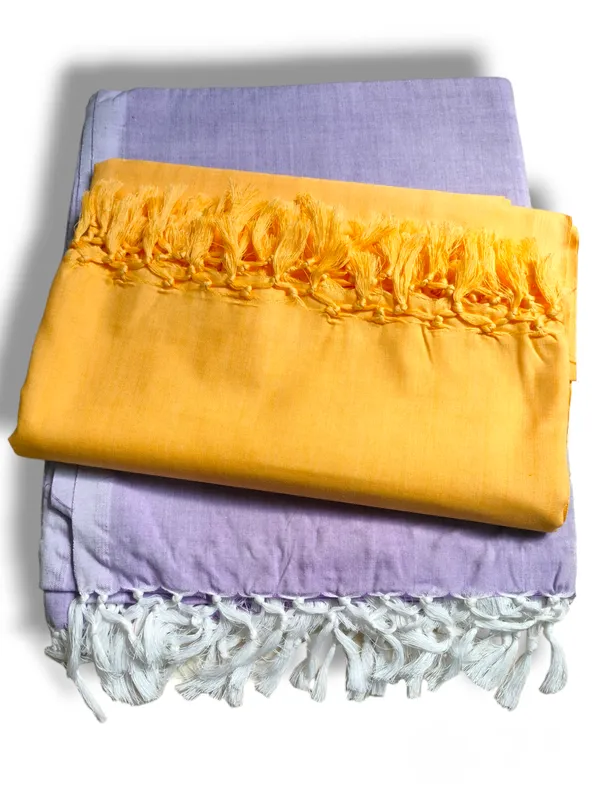Purple_And_Yellow_Solid_Abstract_Single_Ac_Blanket_Silk_Bhagalpuri_Chadar_Pack_Of_2