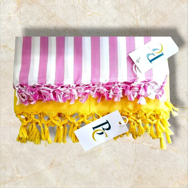 Pack_Of_2_Yellow_And_Pink_Strip_Soft_Dull_Ac_Comforter_Duvet_Andi_Bhagalpuri_Chadar
