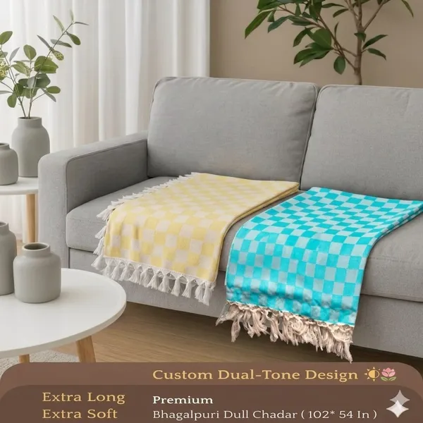Pack_Of_2_Top_Quality_Lemon_Yellow_&_Firoza_3D_Bhagalpuri_Dull_Chadar_All_Seasons