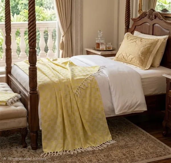 Lemon_Yellow_Best_Design_Silky_Soft_Original_3D_Bhagalpuri_Chadar