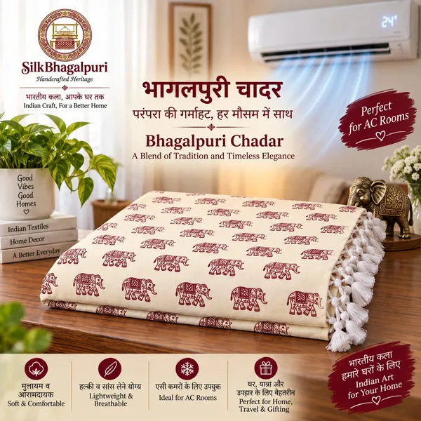 Rajasthani_Look_Elephant_Hand_Painting_Bhagalpuri_dull__Chaddar