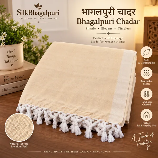 Soft_Off_White_Bhagalpuri_Cotton_Chadar/Topsheet/Thin_Layer_Chadar