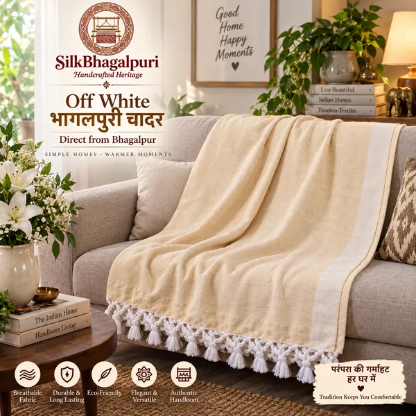 Soft_Off_White_Bhagalpuri_Cotton_Chadar/Topsheet/Thin_Layer_Chadar