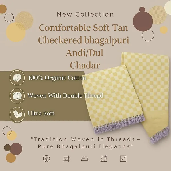 Grey_Bhagalpuri_Chadar_Cotton_Single_Striped_Printed_Flat_Bedsheet