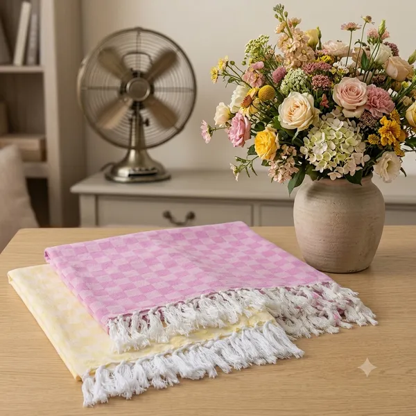 Top_Quality_Pack_Of_2_Lemon_Yellow_&_Pink_Bhagalpuri_Dull_Silk_Chadar