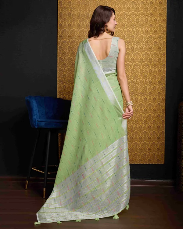 Pista_Organza_Saree_For_Women_&_Girls