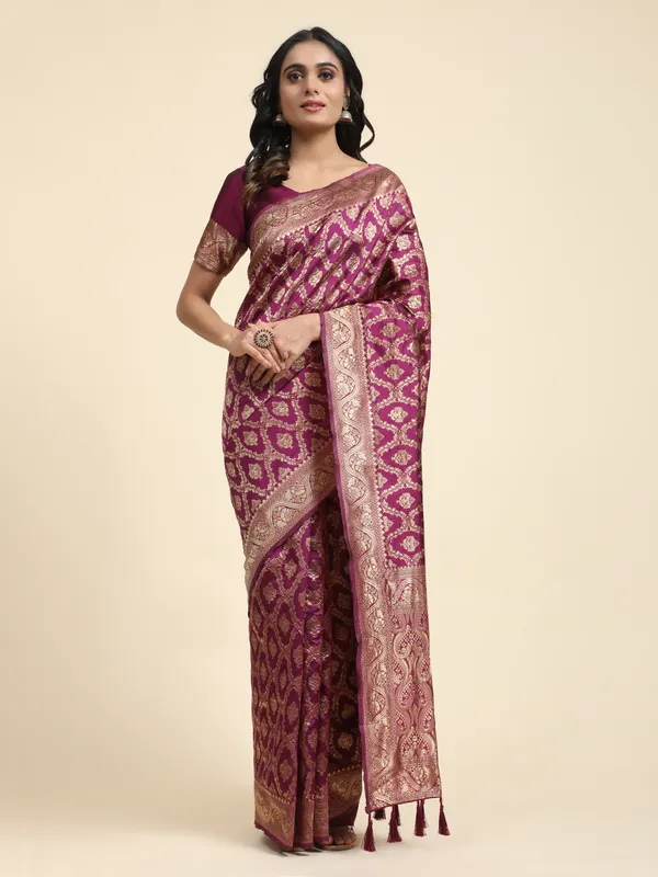 Maroon_Banarasi_Silk_For_Women_&_Girls