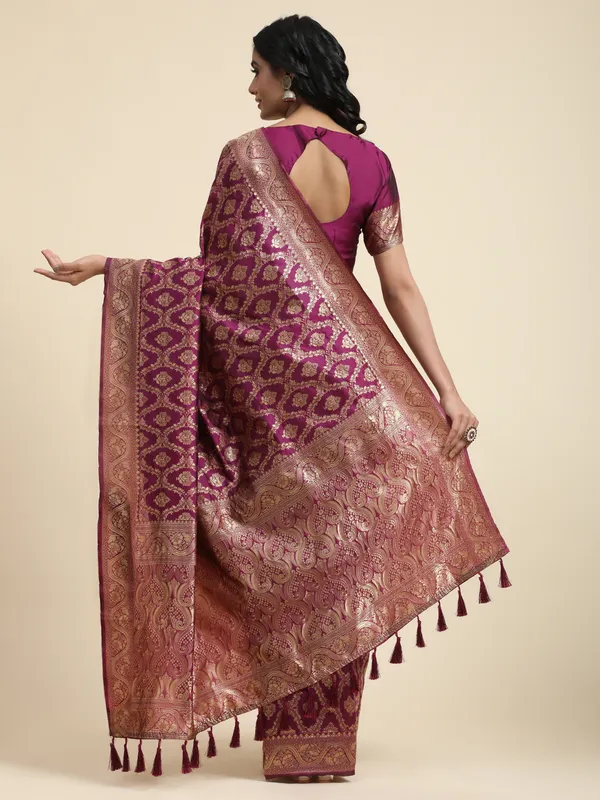 Maroon_Banarasi_Silk_For_Women_&_Girls