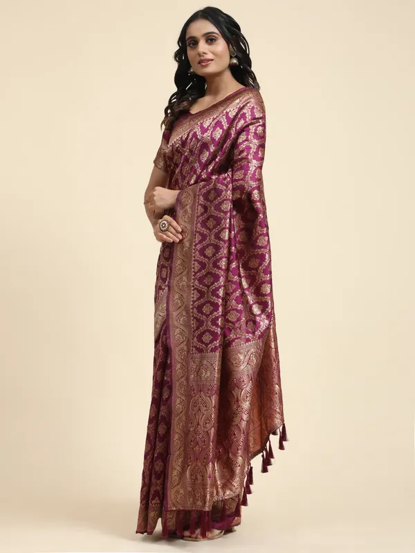 Maroon_Banarasi_Silk_For_Women_&_Girls