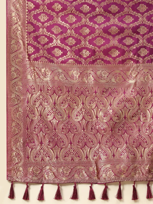 Maroon_Banarasi_Silk_For_Women_&_Girls