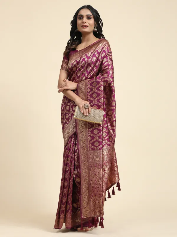 Maroon_Banarasi_Silk_For_Women_&_Girls