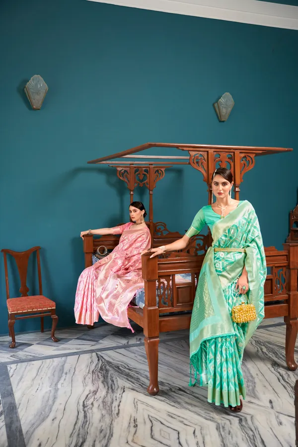 Rama_Blue_Linen_Saree_For_Women_&_Girls