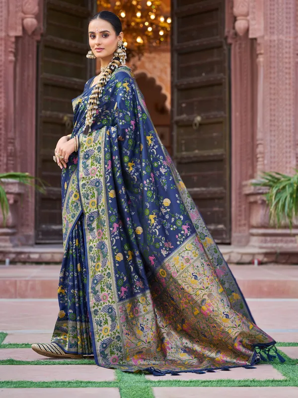 Blue_Soft_Silk_For_Women_&_Girls
