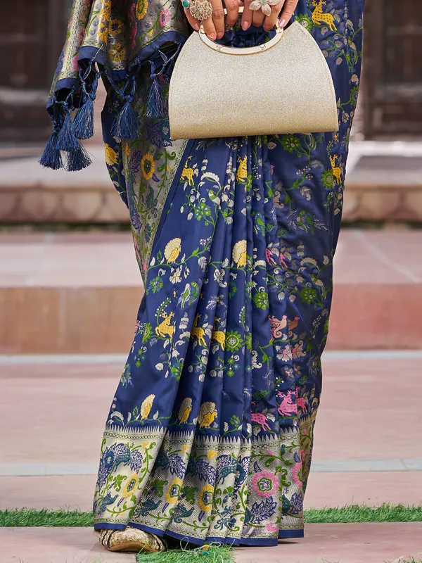 Blue_Soft_Silk_For_Women_&_Girls