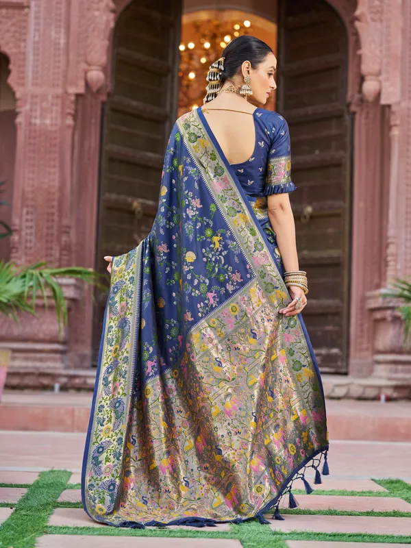 Blue_Soft_Silk_For_Women_&_Girls