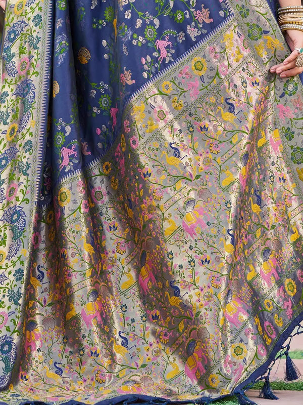 Blue_Soft_Silk_For_Women_&_Girls