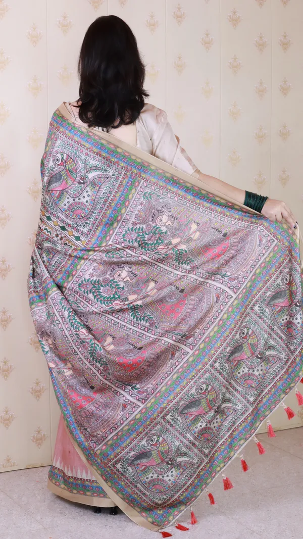 Pink_Tussar_Silk_With_Zari_Woven_Saree_With_Blouse_Piece_For_Women_&_Girl