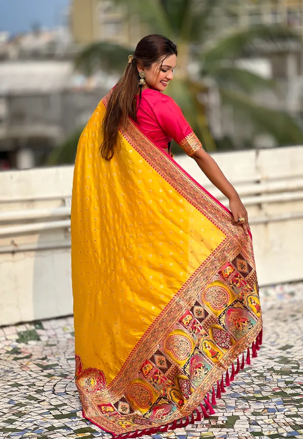 Mustard_Pashmina_Darbari_Saree_With_Gold_Zari_Weaved_Saree_With_Blouse_Piece_For_Women_&_Girl