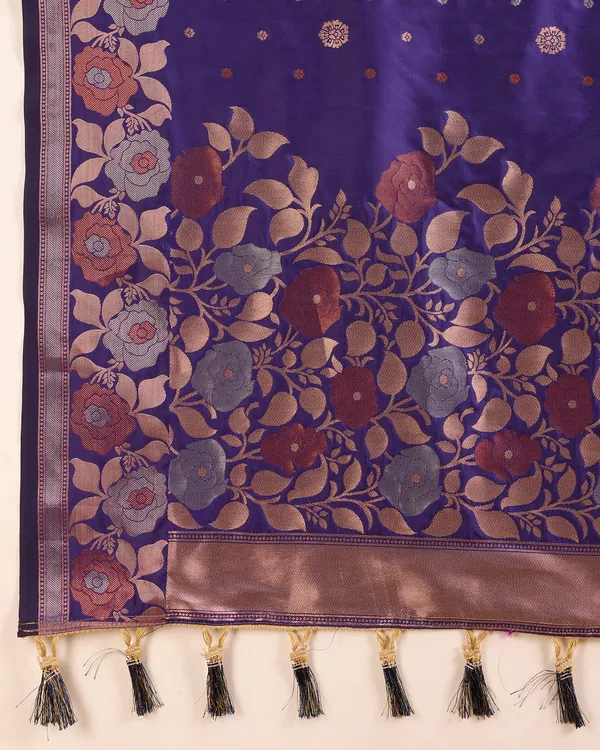 Blue_Patola_Silk_Weaved_Saree_With_Contrast_Meenakari_Saree_For_Women_&_Girls
