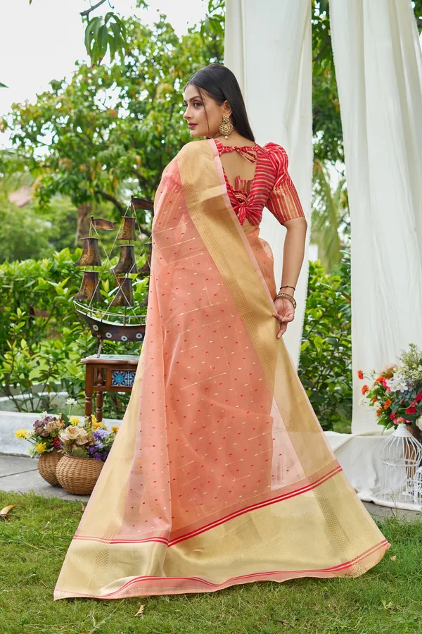 Peach_Shimmer_Silk_For_Women_&_Girls