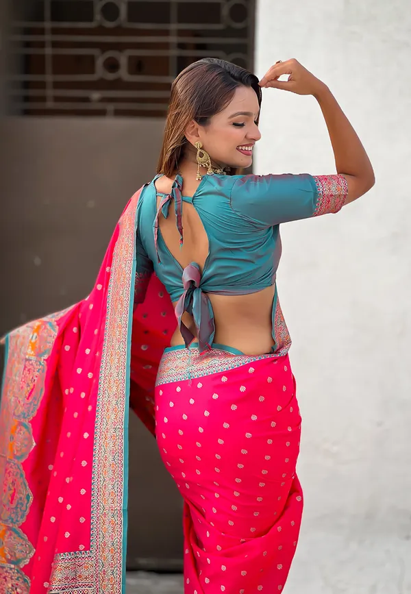 Pink_Pashmina_Darbari_Saree_With_Gold_Zari_Weaved_Saree_With_Blouse_Piece_For_Women_&_Girl