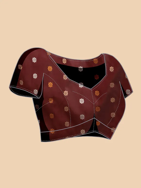 Maroon_Patola_Silk_Weaved_Saree_With_Contrast_Meenakari_Saree_For_Women_&_Girls