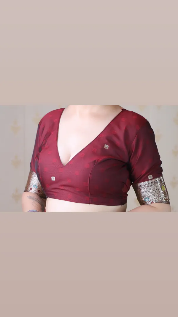 Maroon_Premium_Banarasi_Soft_Silk_With_Silver_Zari_Meenakari_Jaal_Weaved_Saree_With_Blouse_Piece_For_Women_&_Girl