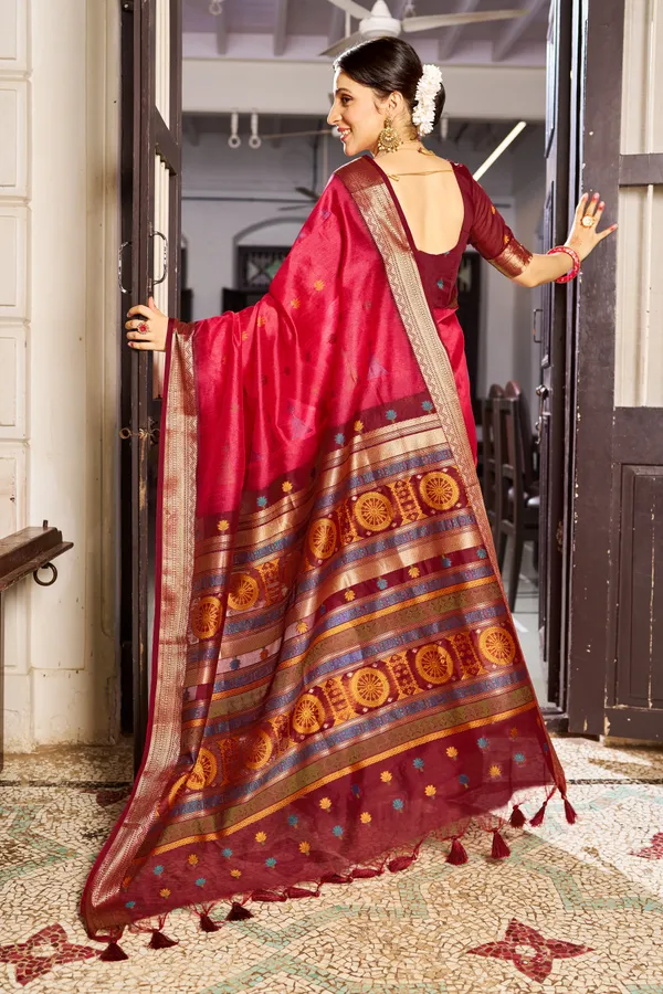 Red_Raw_Silk_For_Women_&_Girls