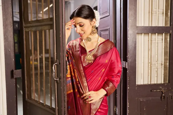 Red_Raw_Silk_For_Women_&_Girls