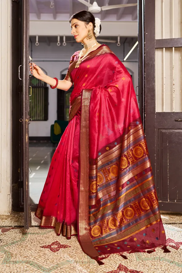 Red_Raw_Silk_For_Women_&_Girls