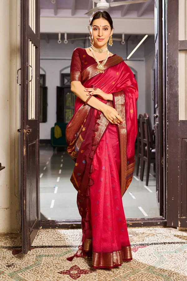 Red_Raw_Silk_For_Women_&_Girls