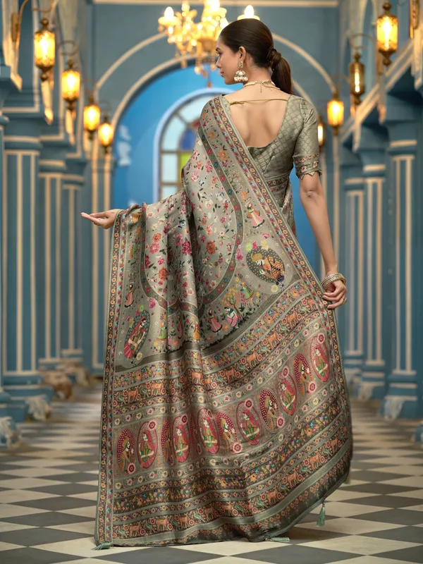 Dark_Grey_Soft_Silk_For_Women_&_Girls