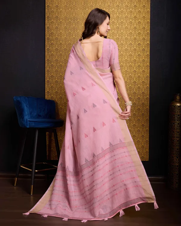 Baby_Pink_Organza_Saree_For_Women_&_Girls