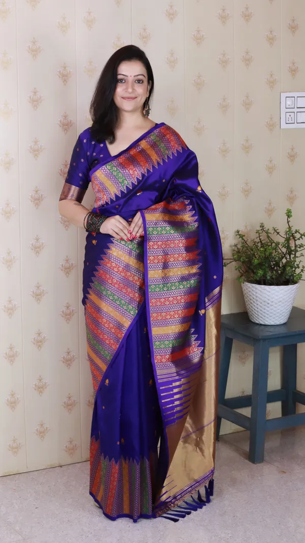 Violet_Soft_Silk_With_Floral_Meenakari_Motifs_Saree_With_Blouse_Piece_For_Women_&_Girl