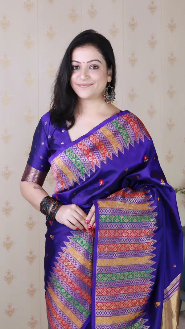 Violet_Soft_Silk_With_Floral_Meenakari_Motifs_Saree_With_Blouse_Piece_For_Women_&_Girl