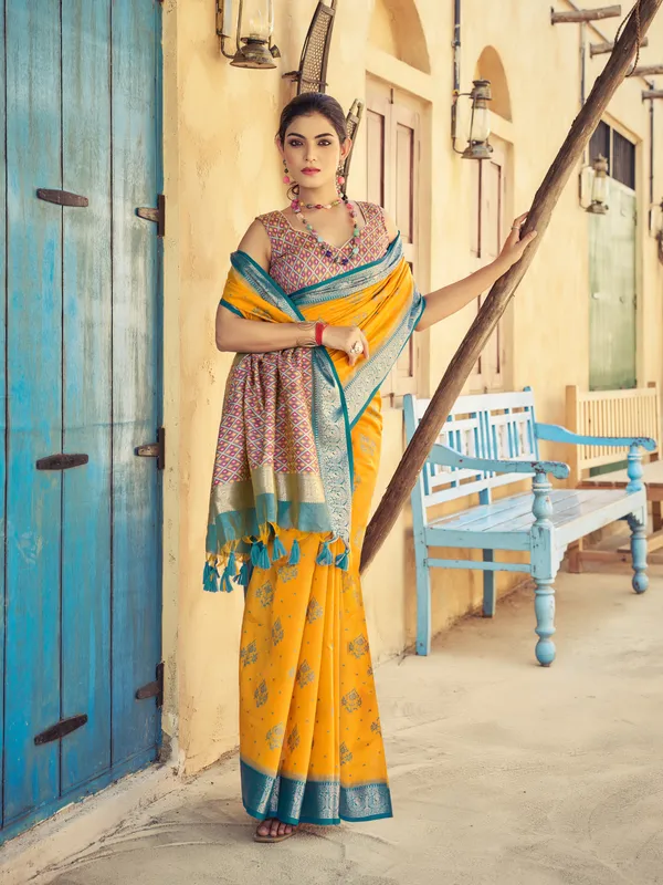 Yellow_Raw_Silk_For_Women_&_Girls