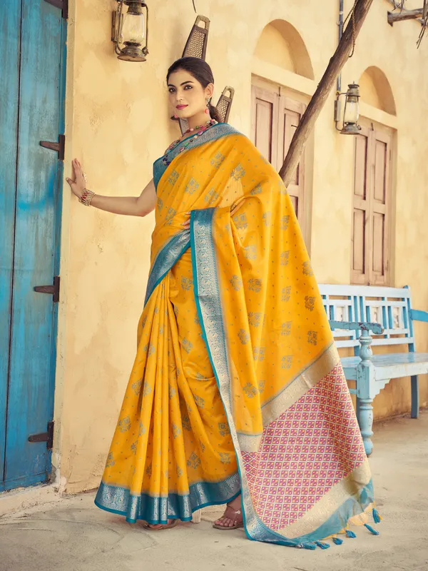 Yellow_Raw_Silk_For_Women_&_Girls