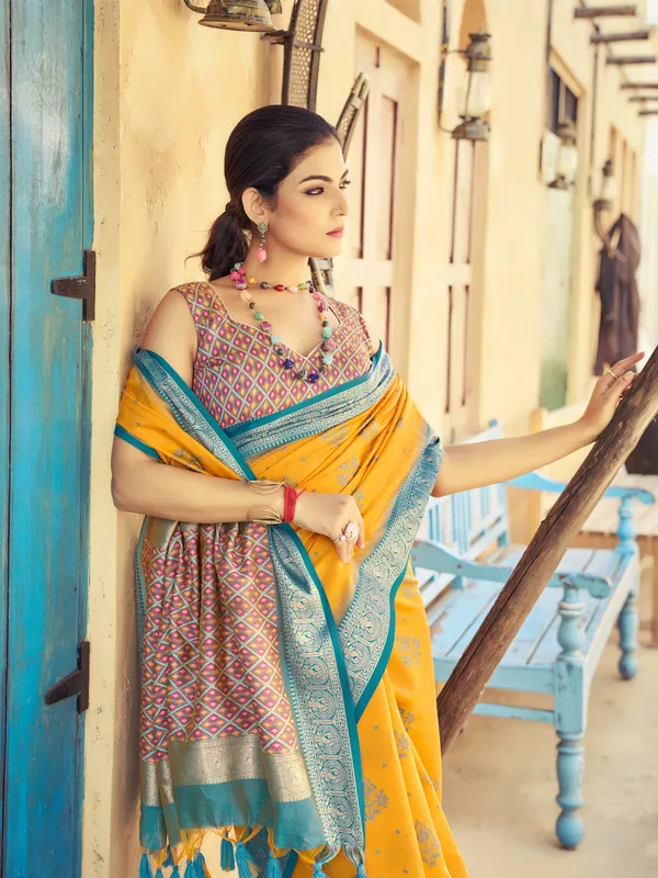 Yellow_Raw_Silk_For_Women_&_Girls