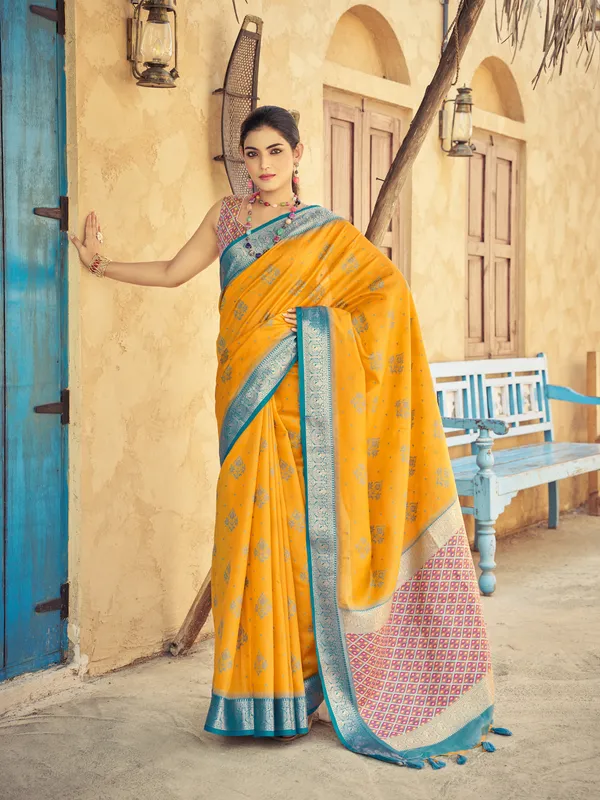 Yellow_Raw_Silk_For_Women_&_Girls